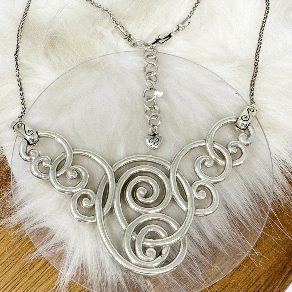 Brighton Open Scroll Statement Collar Necklace Si… - image 4